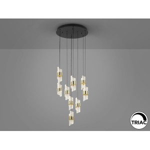 Люстра Iliada 9L черно-золотая D50