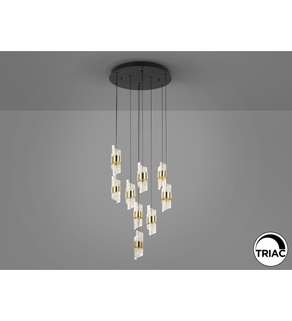 Люстра Iliada 9L черно-золотая D50