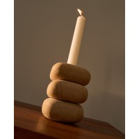 Подсвечник из бежевого песчаника Liren, 11 см