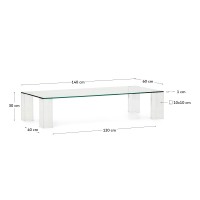 Журнальный столик Adularia из стекла прозрачного цвета 140 x 60