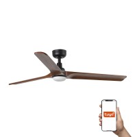 Потолочный вентилятор HEYWOOD L Ш1320 черный/орех 3P LED 10W TUYA