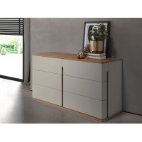 Комод 7168/MC2320DR из серого лака и орехового дерева