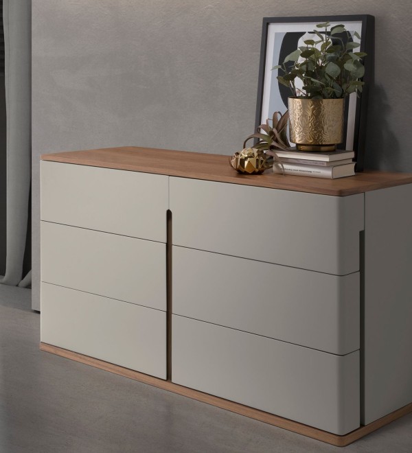 Комод  7168/MC2320DR из серого лака и орехового дерева