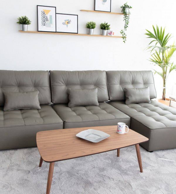 Модульный диван Arianne экокожа A + A + F, ножки черный пластик 3 см