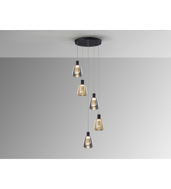 Люстра Carisa 5L черный/золотой D40