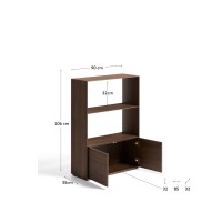 Стеллаж Visala с 1 открытой полкой из шпона ореха, 90 x 106 см