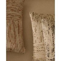 Чехол для подушки Anuba из жаккардовой ткани в бежевую и зелёную клетку 45 x 45 см