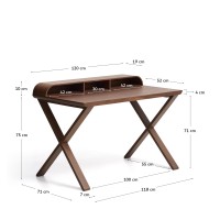 Письменный стол Dilare с отделкой из орехового шпона, 120 x 85 см