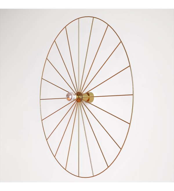 Бра Wheel 90 см золотой + цоколь 5 см золотой