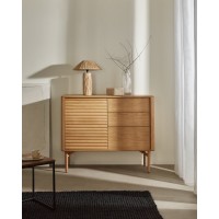 Lenon Сервант с 1 дверцей и 3 ящиками из шпона дуба 105 x 84 см