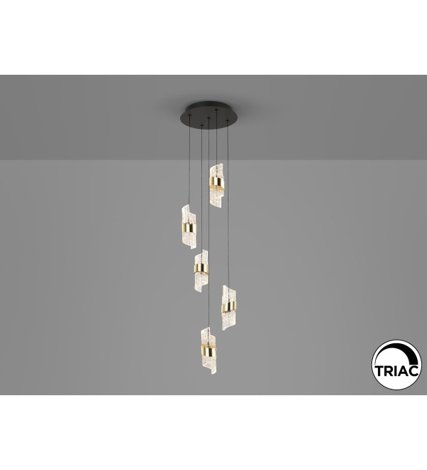 Люстра Iliada 5L черно-золотая D30