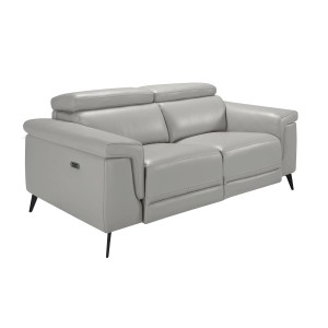 Диван 2-х местный с реклайнером 5319-2P-M5653 /6107 серый кожаный