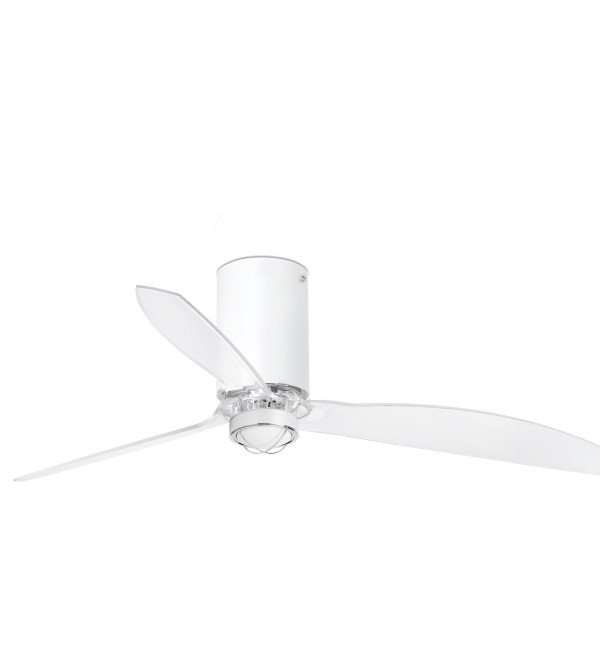 Потолочный вентилятор Mini Tube Fan LED мат. белый/прозрачный 128 см