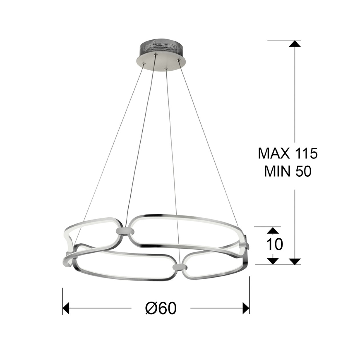 Подвесной светильник Colette LED хром 60Ø