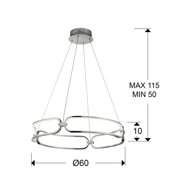 Подвесной светильник Colette LED хром 60Ø 