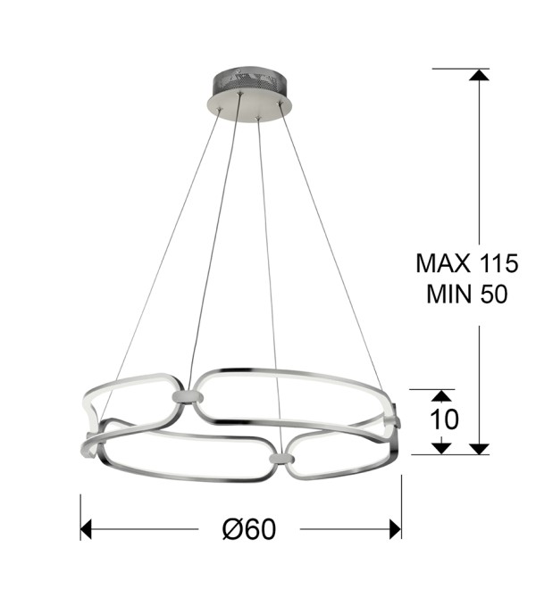 Подвесной светильник Colette LED хром 60Ø 