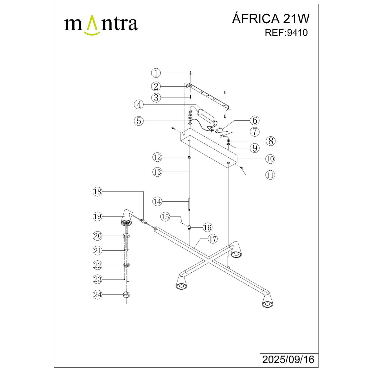 9410 Люстра подвесная MANTRA AFRICA
