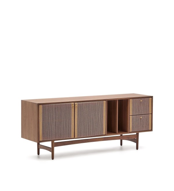 Сервант Elan 2 дверцы и 2 ящика шпон и массив ореха и шнур