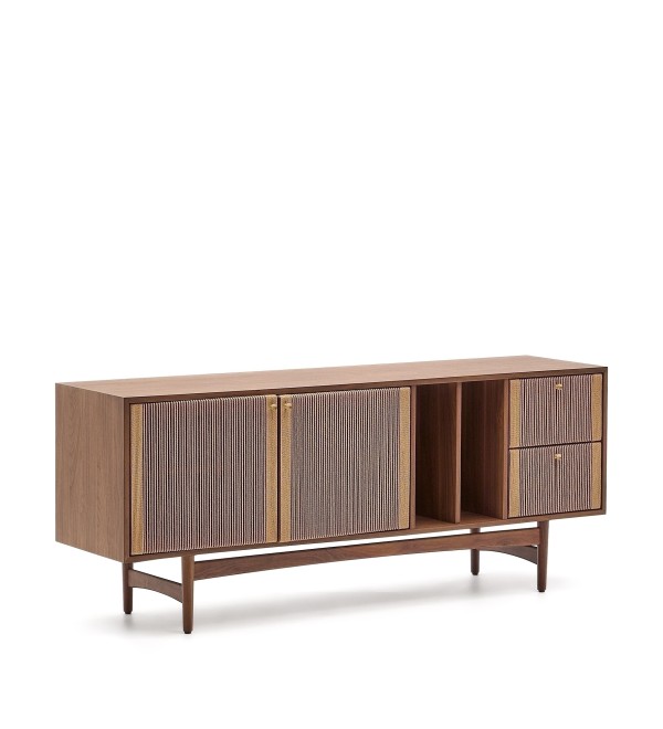 Сервант Elan 2 дверцы и 2 ящика шпон и массив ореха и шнур