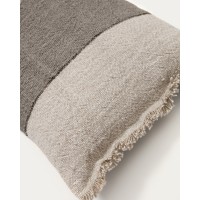 Чехол для подушки Lorin из льна зелёного цвета с бахромой 30 x 50 см