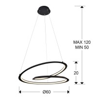 Подвесной светильник Looping черный Ø60