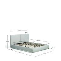 Кровать Elero из шенилла цвета экрю для матраса 150 x 200 см