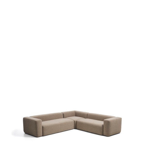 Угловой диван Blok из коричневой синели, 5 мест, 320 x 290 см