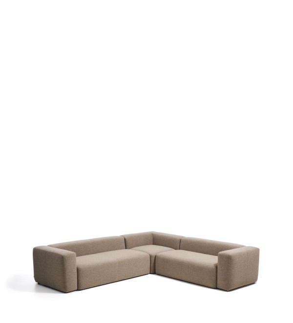 Угловой диван Blok из коричневой синели, 5 мест, 320 x 290 см