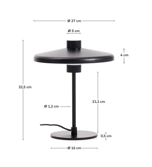 Настольная лампа Nuvira из черного металла