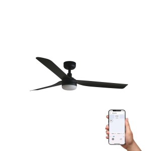 Потолочный вентилятор PUNT Ш1300MM черный 3 PALAS LED 18W TUYA