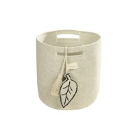 Корзина с листом бежевая 30*30*30