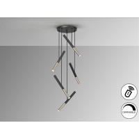 Люстра Edna 5L черный / золотой DIM