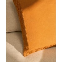 Чехол для подушки Luadia из оранжевого хлопка с плиссировкой, 50 x 50 см