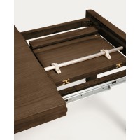 Раздвижной стол Erisia из массива дуба с отделкой под темный орех, 180 (230) x 90 см