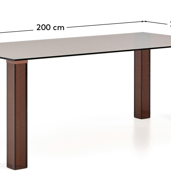 Стол Adularia из коричневого закаленного стекла 200 x 100 см