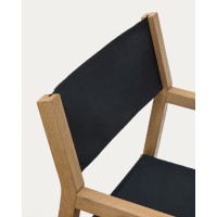 Складное уличное кресло Vilara из акации и текстиля черного цвета