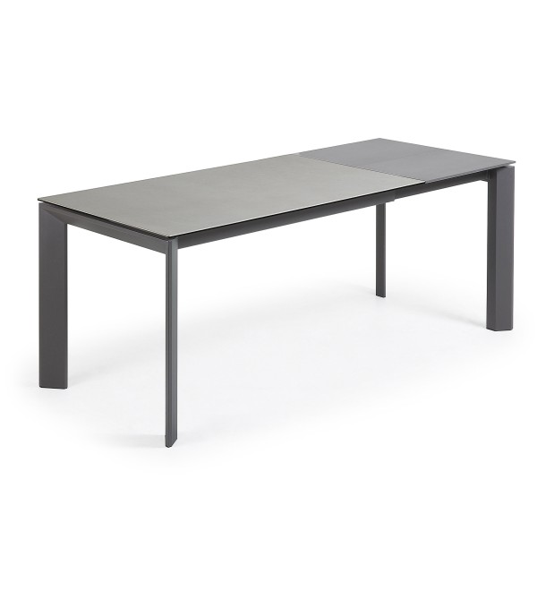 Стол Atta 140 (200) x90 антрацит, серый, керамика