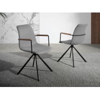 Вращающийся стул 4105/F3251A с тканевой обивкой и ножками из черной стали