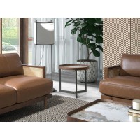 Круглый журнальный столик 2130/437-B из ореха и керамики