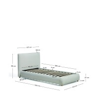 Кровать Elero из шенилла цвета экрю для матраса 90 x 200 см