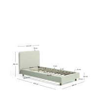 Кровать Selven из бежевого шенилла для матраса 90 x 200 см