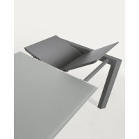 Стол Atta 160 (220) x90 антрацит, темно-серый, стекло