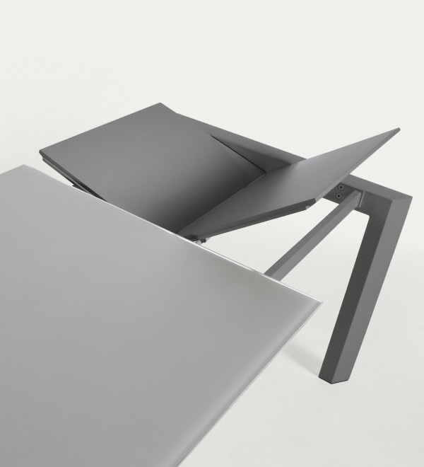 Стол Atta 160 (220) x90 антрацит, темно-серый, стекло