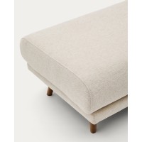Пуф для ног Karin из бежевой синели с ножками из бука в отделке орех, 90 x 70 см