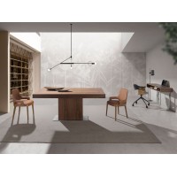 Стул 4136/CH20029 с обивкой из коричневой экокожи