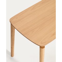 Скамейка Evera из дубового шпона с натуральной отделкой, 122 см