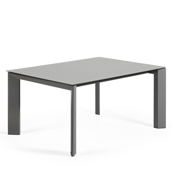 Стол Atta 160 (220) x90 антрацит, темно-серый, стекло
