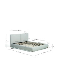 Кровать Elero из шенилла цвета экрю для матраса 160 x 200 см
