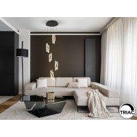 Люстра Iliada 5L черно-золотая D30
