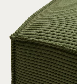 Пуф Blok из зеленого вельвета, 90x104 см